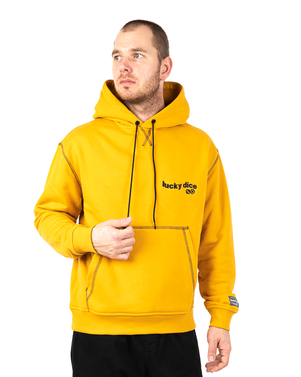 Bluza Z Kapturem Lucky Dice Wave Logo Sew Color Żółta