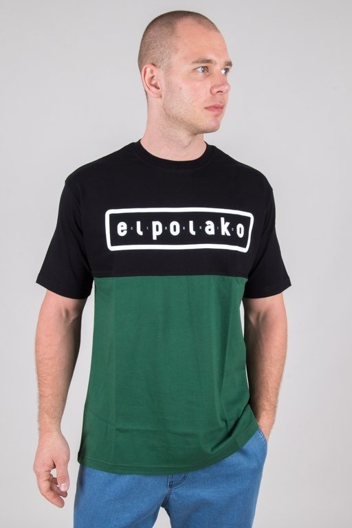 EL POLAKO T-SHIRT CLASSIC STYLE BLACK-GREEN