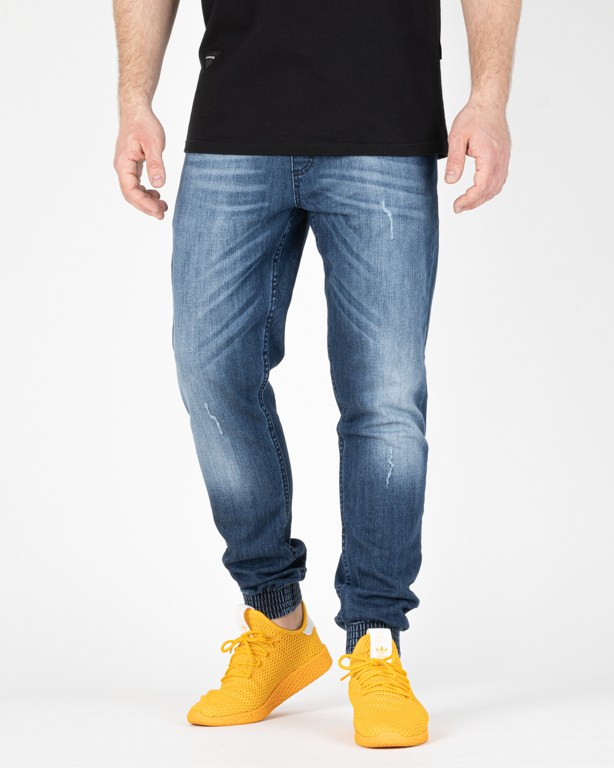 Jeans Jogger Ssg Premium Wycierane Z Zagnieceniami Blue