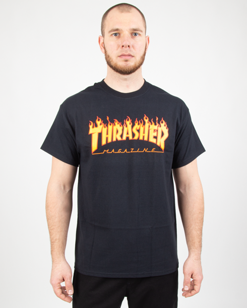 Koszulka Trasher Flame Logo Black