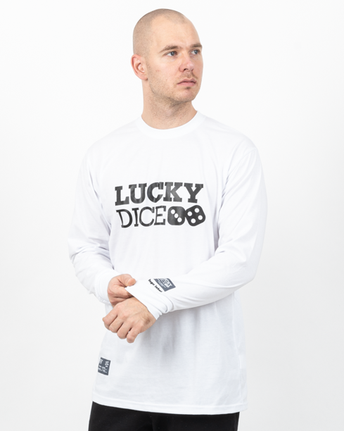 Longsleeve Lucky Dice Logo One White
