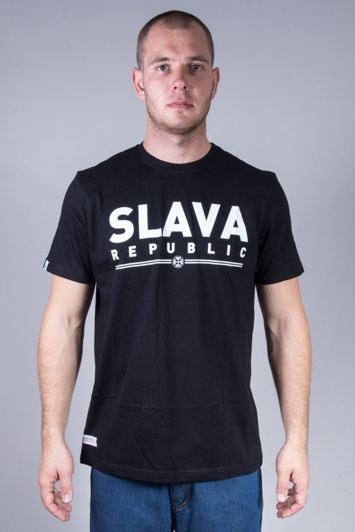 SLAVA REPUBLIC T-SHIRT NAPIS BLACK
