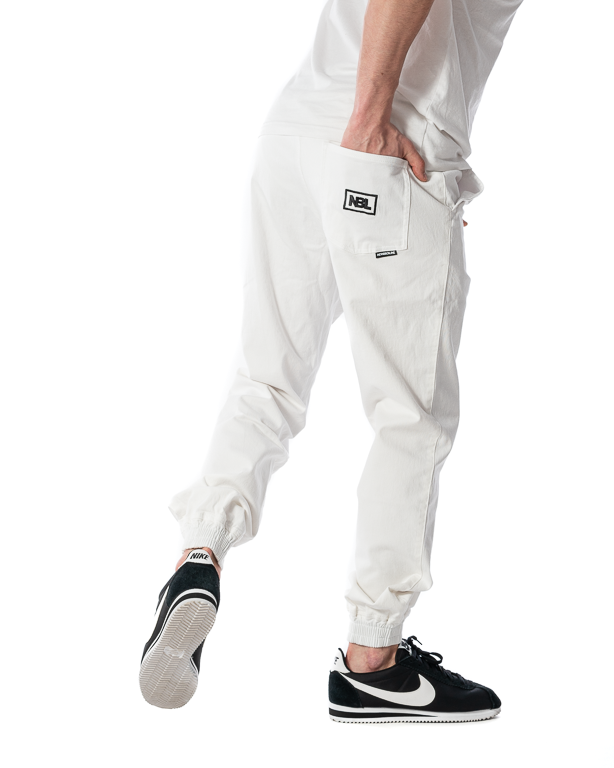 Spodnie Materiałowe Jogger New Bad Line Icon Białe